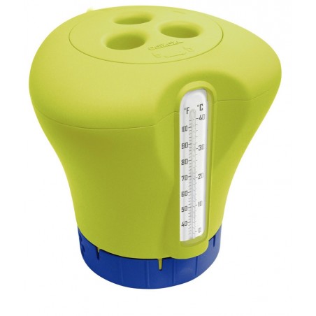 Plovák na chlor s teploměrem žlutý