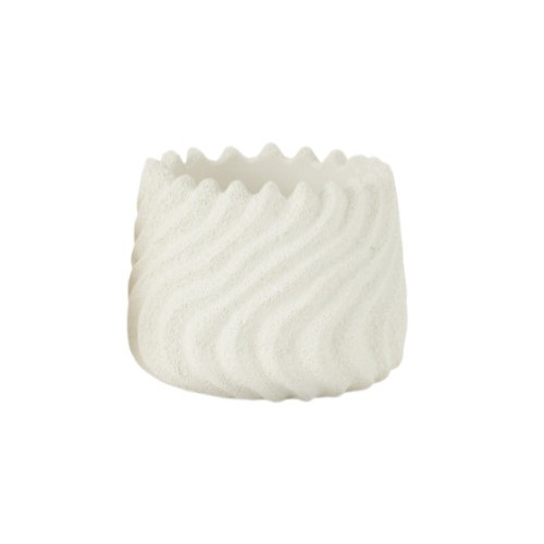 Obal na květiny Maro cement bílý 20,5 x 16,5 cm