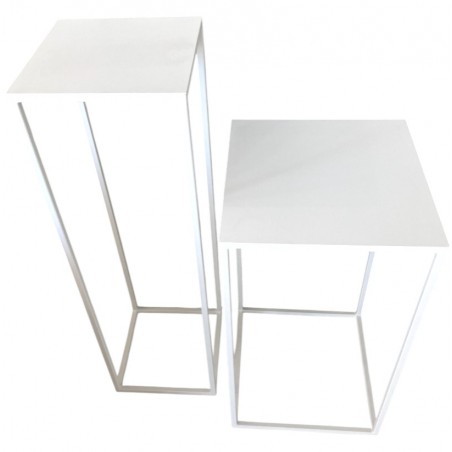 Konzole kovová bílá 40 x 40 x 75 cm