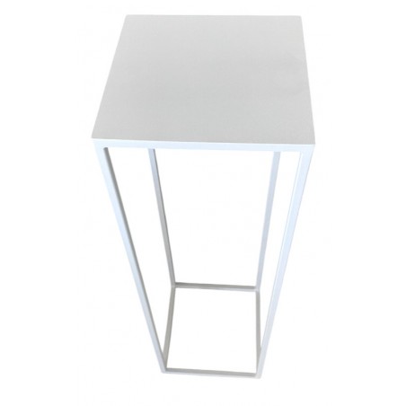 Konzole kovová bílá 30 x 30 x 100 cm