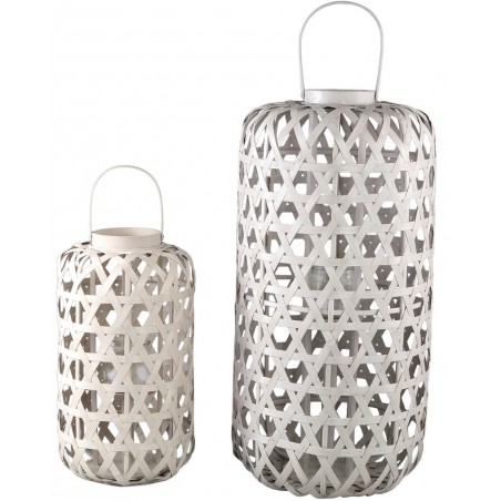 Lucerna Mayita bambus / sklo krémová 81 cm