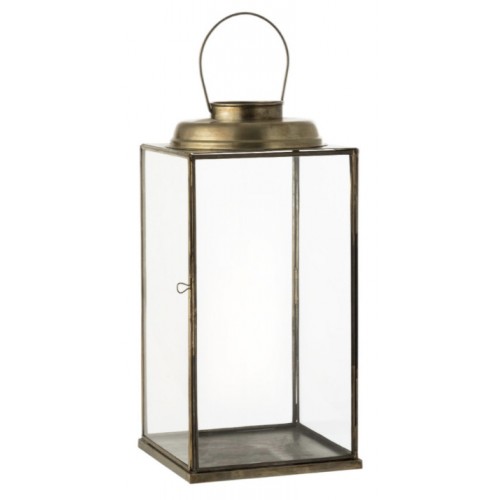 Lucerna Iron kov /sklo bronzová 48 cm