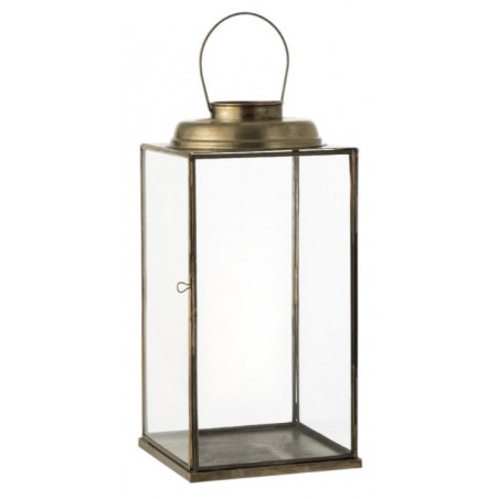 Lucerna Iron kov /sklo bronzová 48 cm