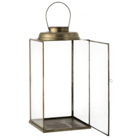 Lucerna Iron kov /sklo bronzová 48 cm