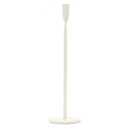 Svícen Icas kov krémový 10,5 x 50 cm