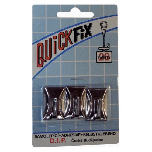 Háček Quickfix samolepící typ 4 stříbrný 3 ks