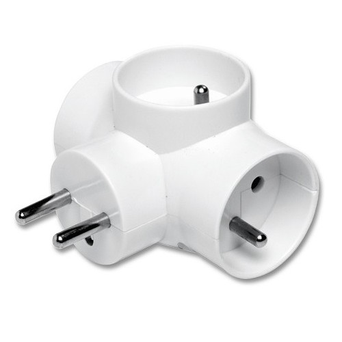 Zásuvka rozbočovací 3 x kulatá, 230 V 3 x 10 A