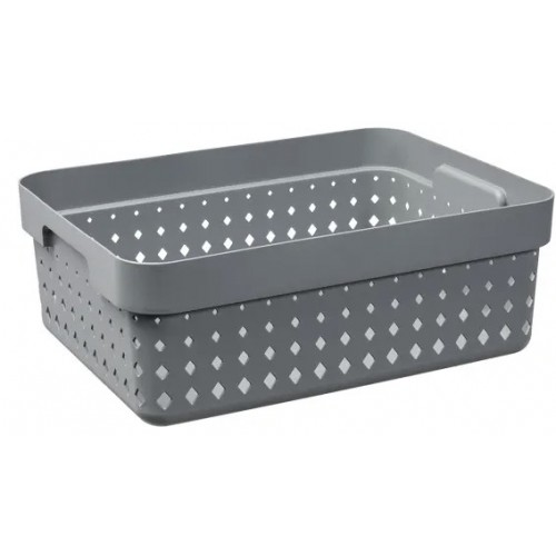 Košík Seoul šedý 35,7 x 26,8 x 13,1 cm