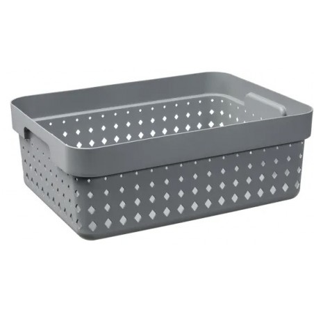 Košík Seoul šedý 35,7 x 26,8 x 13,1 cm