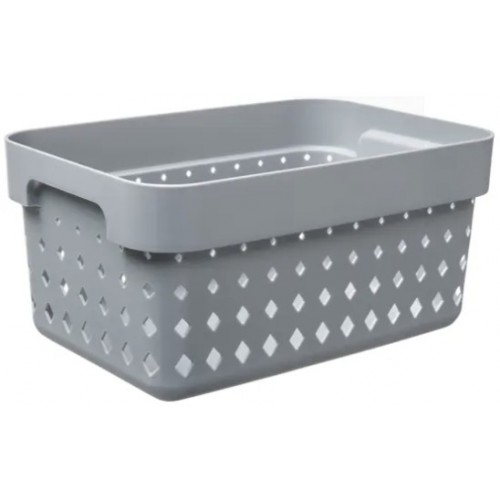 Košík Seoul šedý 26 x 18 x 12,6 cm