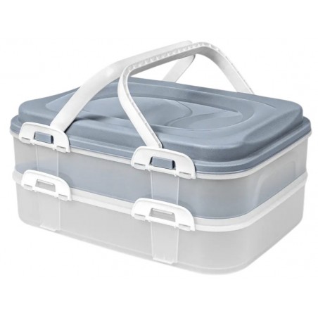 Dóza Piknik s uchy, 2 patra, PH mix barev 40 x 30 x 18 cm