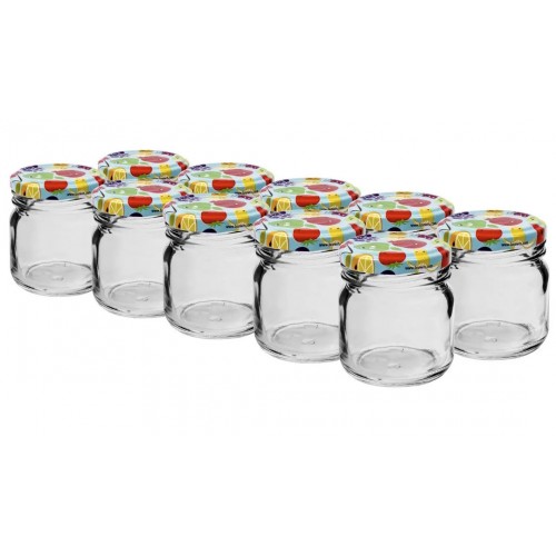 Sklenice 30 ml s barevným víčkem 10 ks