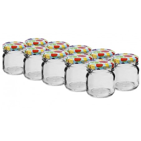 Sklenice 30 ml s barevným víčkem 10 ks