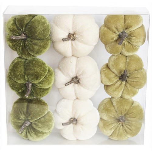 Dýně textil 9 ks 7,5 cm zelený mix