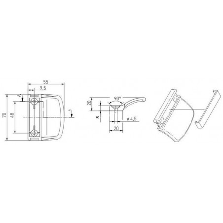 Madélko na balkonové dveře plastové bílé
