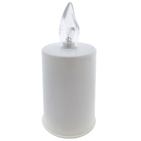 Svíce hřbitovní LED bílá + bílý plamínek