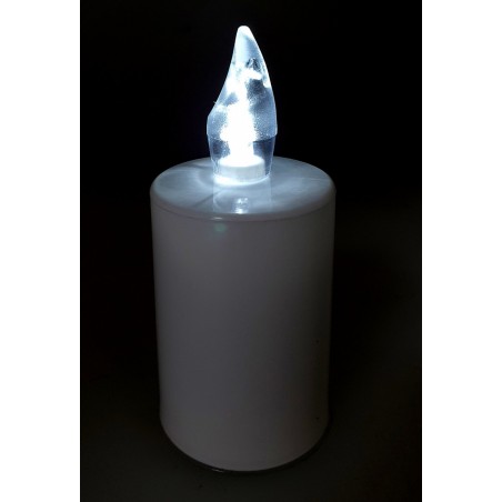 Svíce hřbitovní LED bílá + bílý plamínek