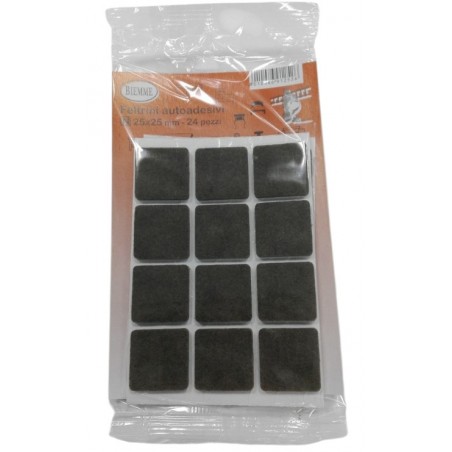 Podložka filcová hnědá hranatá 25 x 25 mm 24 ks