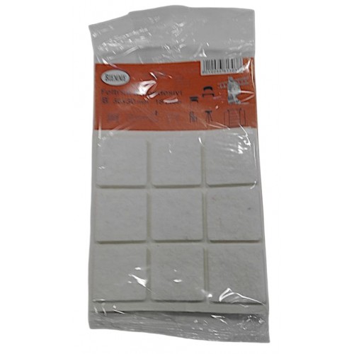 Podložka filcová bílá hranatá 30 x 30 mm 18 ks