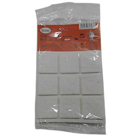 Podložka filcová bílá hranatá 30 x 30 mm 18 ks