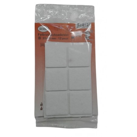 Podložka filcová bílá hranatá 35 x 35 mm 12 ks