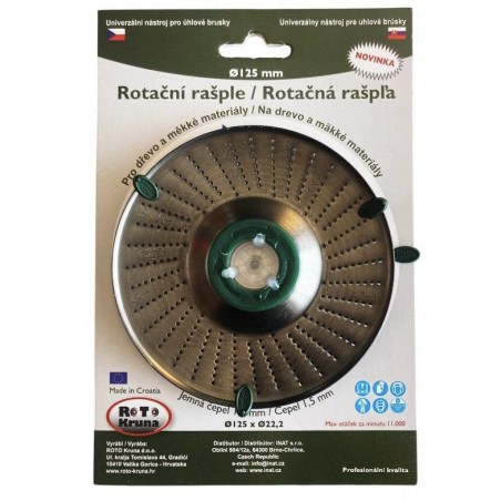 Rašple rotační jemná Ø 125 mm, čepel 1,5 mm