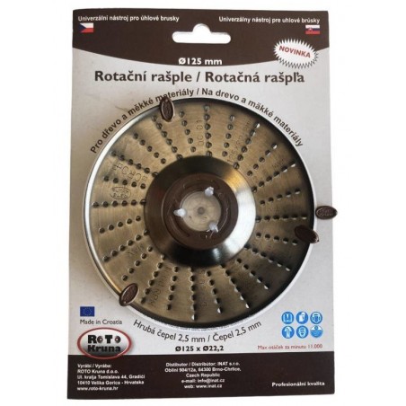 Rotační rašple hrubá Ø 125 mm, čepel 2,5 mm
