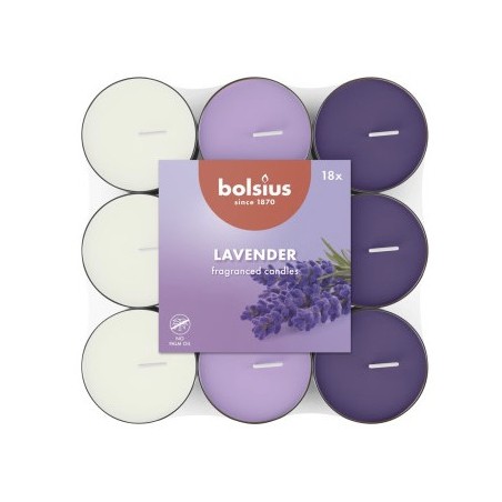 Bolsius Čajové svíčky Lavender 18 ks