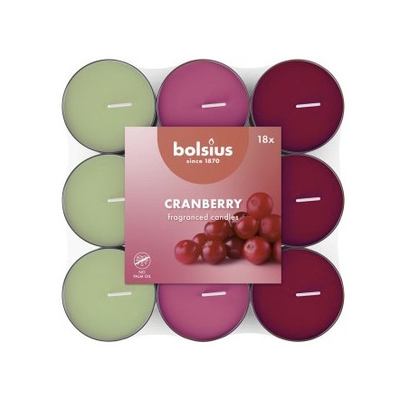 Bolsius Čajové svíčky Cranberry 18 ks
