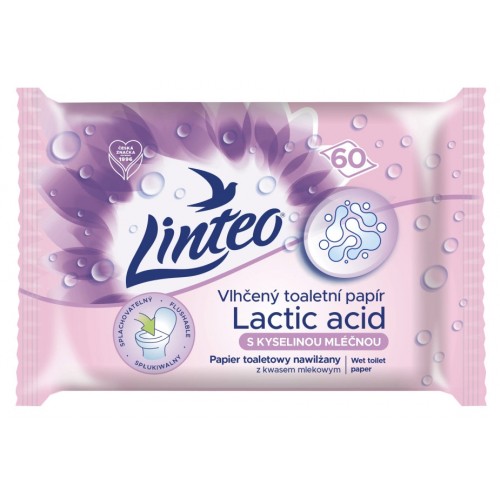 Linteo Papír toaletní vlhčený s kyselinou mléčnou 60 ks