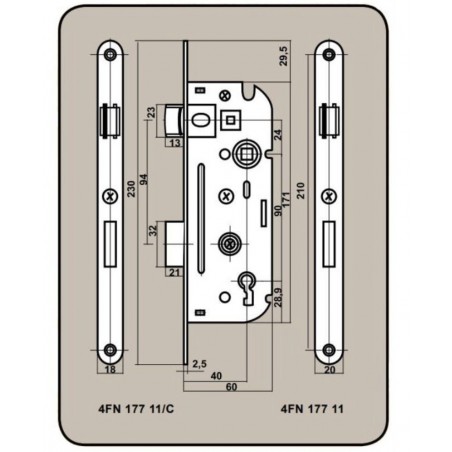 Zámek stavební 6090/40 K pravý