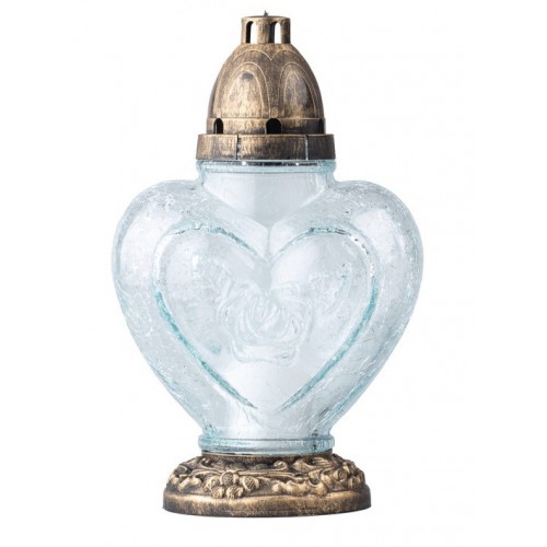 Sklo hřbitovní Praskané srdce 28 cm vklad 60 g