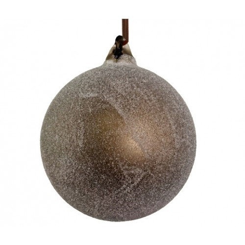 Ozdoba sklenědá šedo-hnědá 8 cm