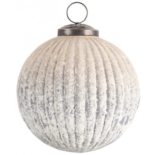 Ozdoba skleněná bílá matná 9 cm