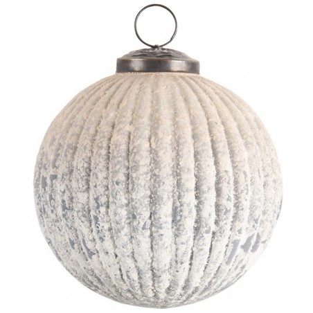 Ozdoba skleněná bílá matná 9 cm