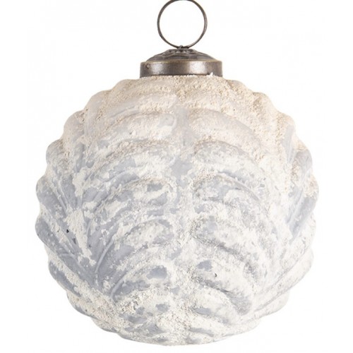 Ozdoba skleněná bílá matná 10 cm