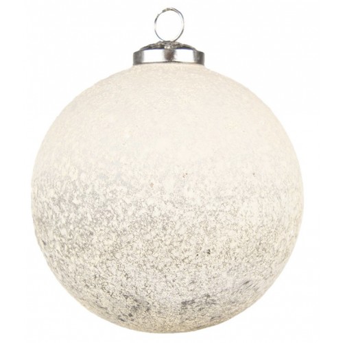 Ozdoba skleněná béžová matná 12 cm