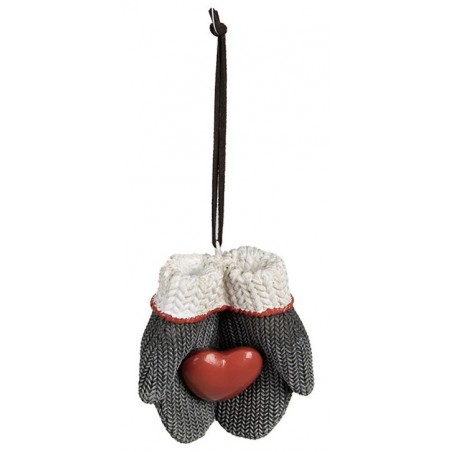 Ozdoba Rukavice šedé polyresin 8 x 5 x 9 cm