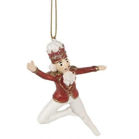 Ozdoba Louskáček červenobílý polyresin 11 cm