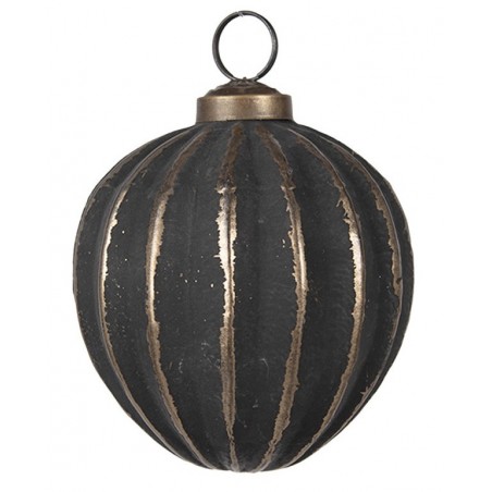 Ozdoba skleněná šedo-zlatá 8 cm