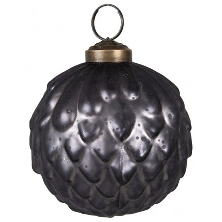 Ozdoba skleněná šedá 8 cm