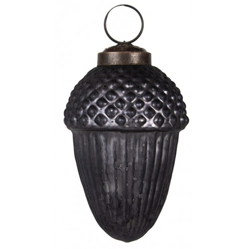 Žalud skleněný šedý 9 cm