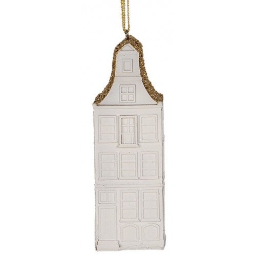 Ozdoba Domeček plast bílý 11 cm