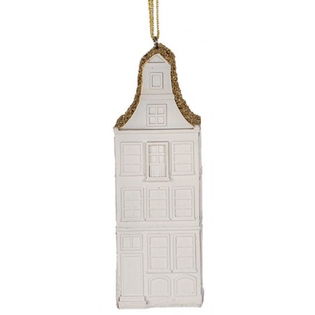 Ozdoba Domeček plast bílý 11 cm