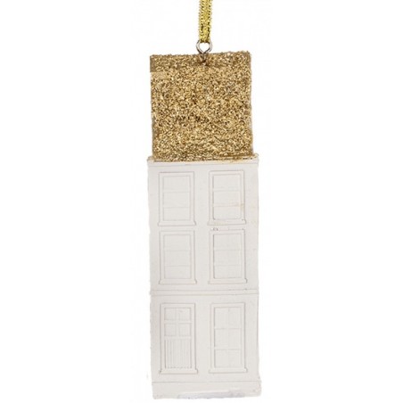 Ozdoba Domeček plast bílý 11 cm