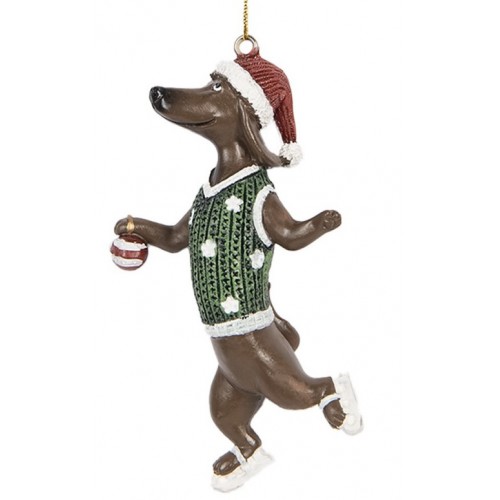 Ozdoba Jezevčík plast tmavě hnědý 10 cm