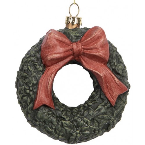 Ozdoba Věnec zelený plastový 9 x 4 x 11 cm