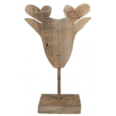 Hlava soba na stojanu dřevěná 16 x 8 x 25 cm