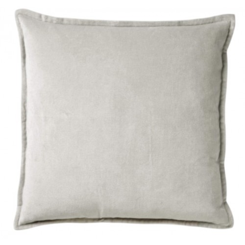 Polštář Caith bavlněný velur světle šedý 50 x 50 cm