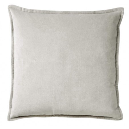 Polštář Caith bavlněný velur světle šedý 50 x 50 cm